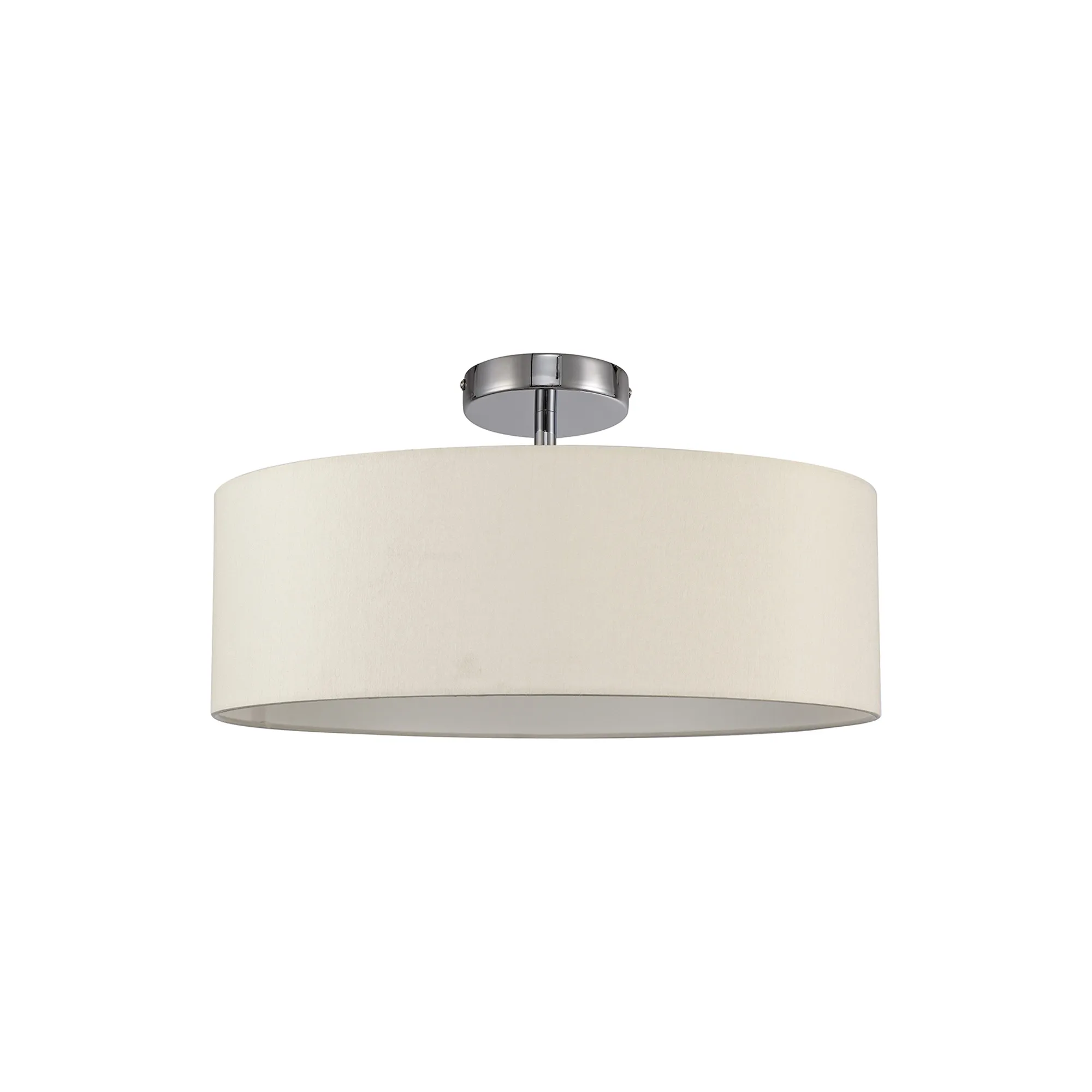 Baymont 45cm, Semi Flush 3 Light Polished Chrome, Nude Beige/Moonlight DK0693  Deco Baymont CH NU